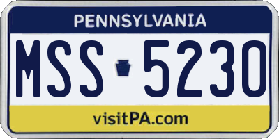PA license plate MSS5230
