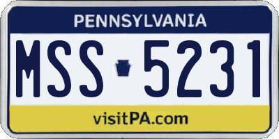 PA license plate MSS5231