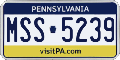 PA license plate MSS5239