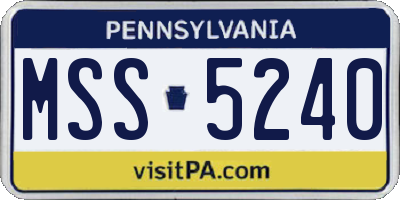 PA license plate MSS5240