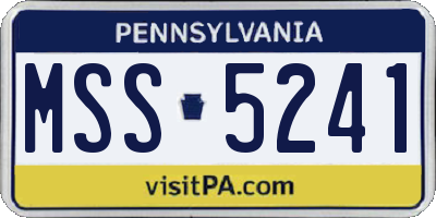 PA license plate MSS5241