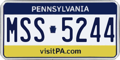 PA license plate MSS5244