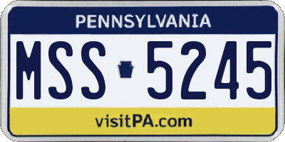 PA license plate MSS5245