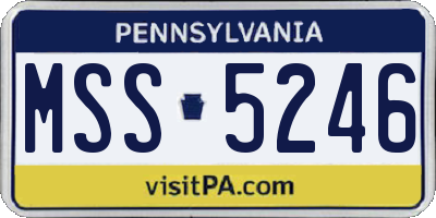 PA license plate MSS5246