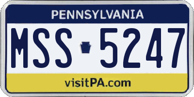 PA license plate MSS5247