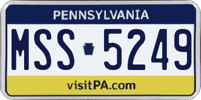 PA license plate MSS5249