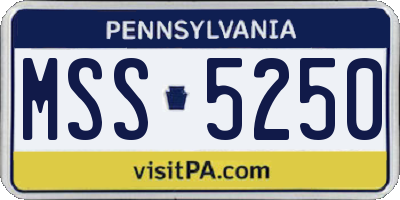 PA license plate MSS5250