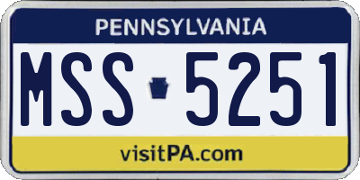 PA license plate MSS5251