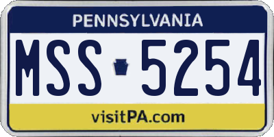 PA license plate MSS5254