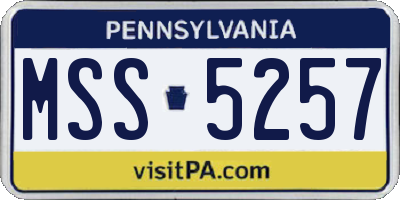 PA license plate MSS5257