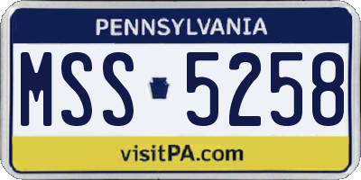 PA license plate MSS5258