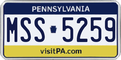 PA license plate MSS5259