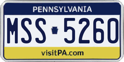 PA license plate MSS5260