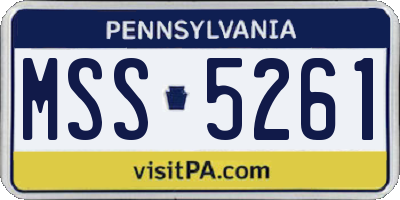 PA license plate MSS5261