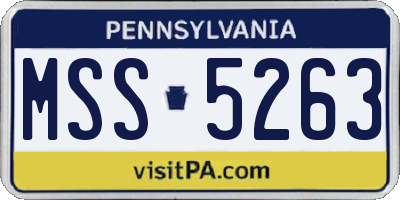 PA license plate MSS5263