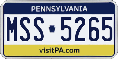 PA license plate MSS5265