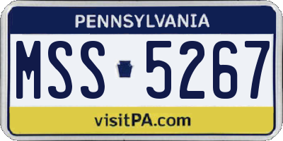 PA license plate MSS5267