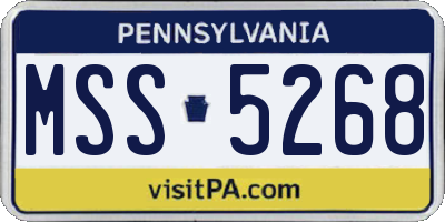 PA license plate MSS5268