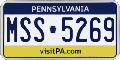 PA license plate MSS5269