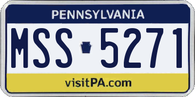 PA license plate MSS5271