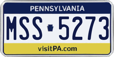 PA license plate MSS5273