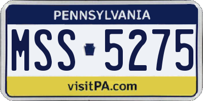 PA license plate MSS5275