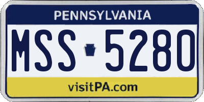 PA license plate MSS5280