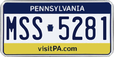 PA license plate MSS5281