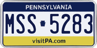 PA license plate MSS5283