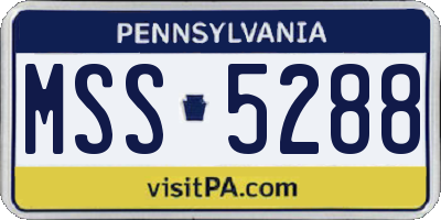 PA license plate MSS5288
