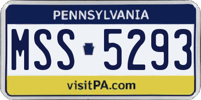 PA license plate MSS5293