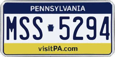 PA license plate MSS5294