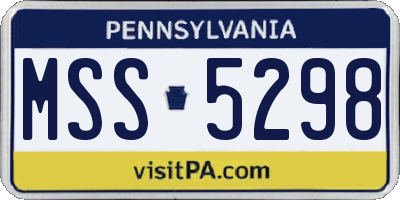 PA license plate MSS5298