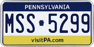 PA license plate MSS5299