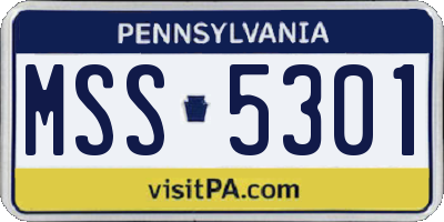 PA license plate MSS5301