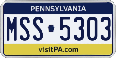 PA license plate MSS5303