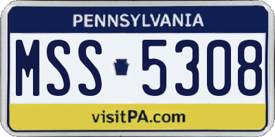 PA license plate MSS5308