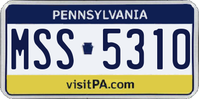 PA license plate MSS5310