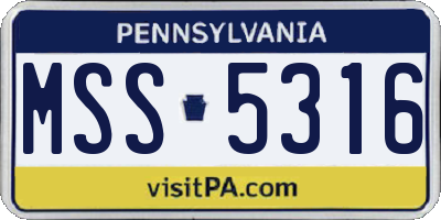 PA license plate MSS5316