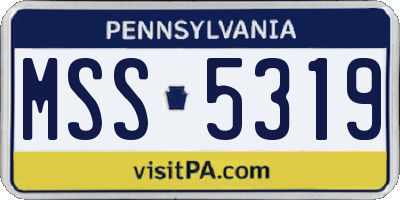 PA license plate MSS5319