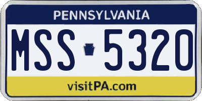 PA license plate MSS5320