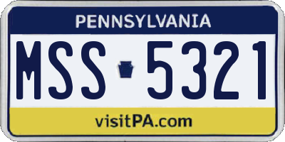 PA license plate MSS5321