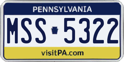 PA license plate MSS5322