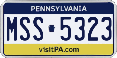 PA license plate MSS5323