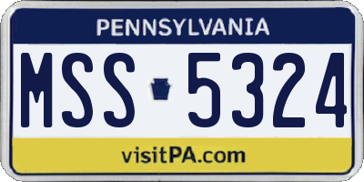 PA license plate MSS5324
