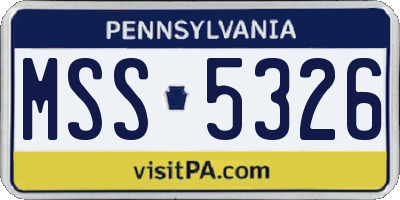 PA license plate MSS5326