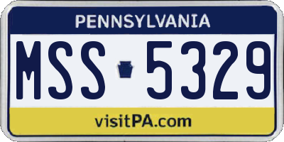 PA license plate MSS5329