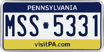 PA license plate MSS5331