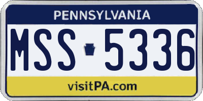 PA license plate MSS5336