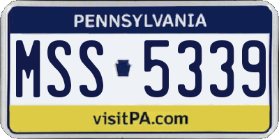 PA license plate MSS5339